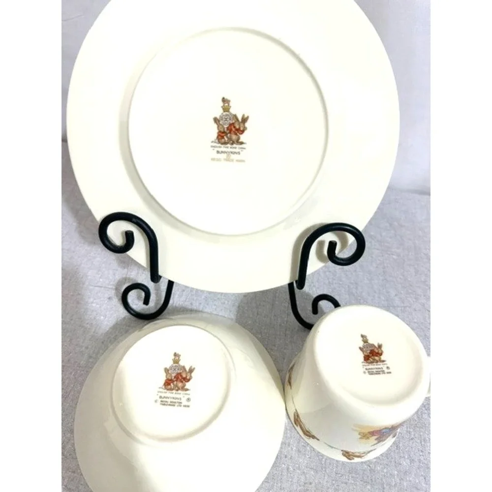 Royal Doulton Bunnykins 3 Piece Porcelain Kids Dinnerwear Set Plate Bowl Cup